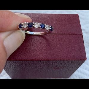 Blue and white Sapphire anniversary band